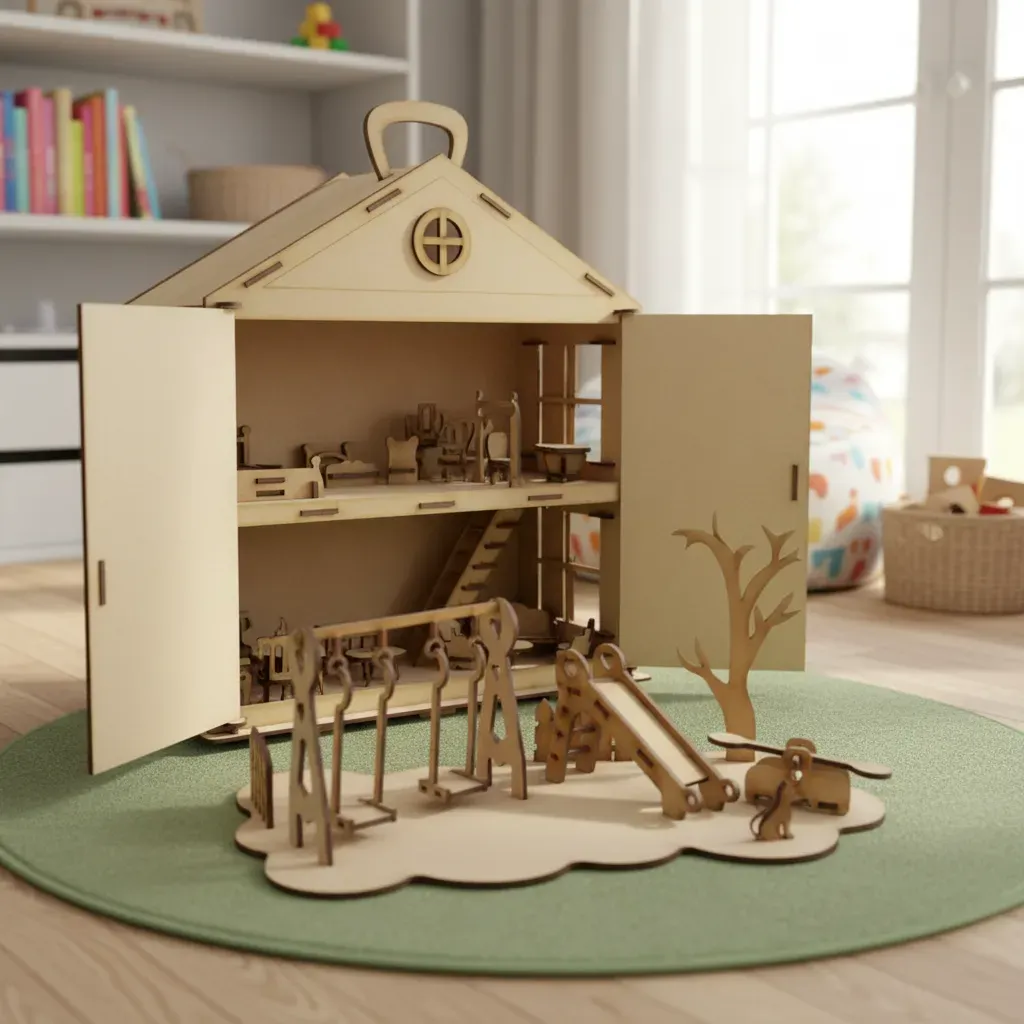 Casita De Muñecas + Set 20 Muebles Lol Fibrofacil Mdf — foto 1 de 4